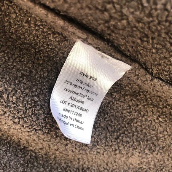 BAREFOOT DREAMS Light Island Wrap Brown Open Front Cardigan Sweater Size S/M - Picture 5 of 6